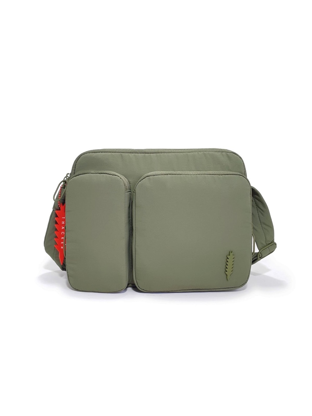 NWT THACKER Cloud Organizer in Sage Crossbody Bag Zip Closure Nylon Lightweight
